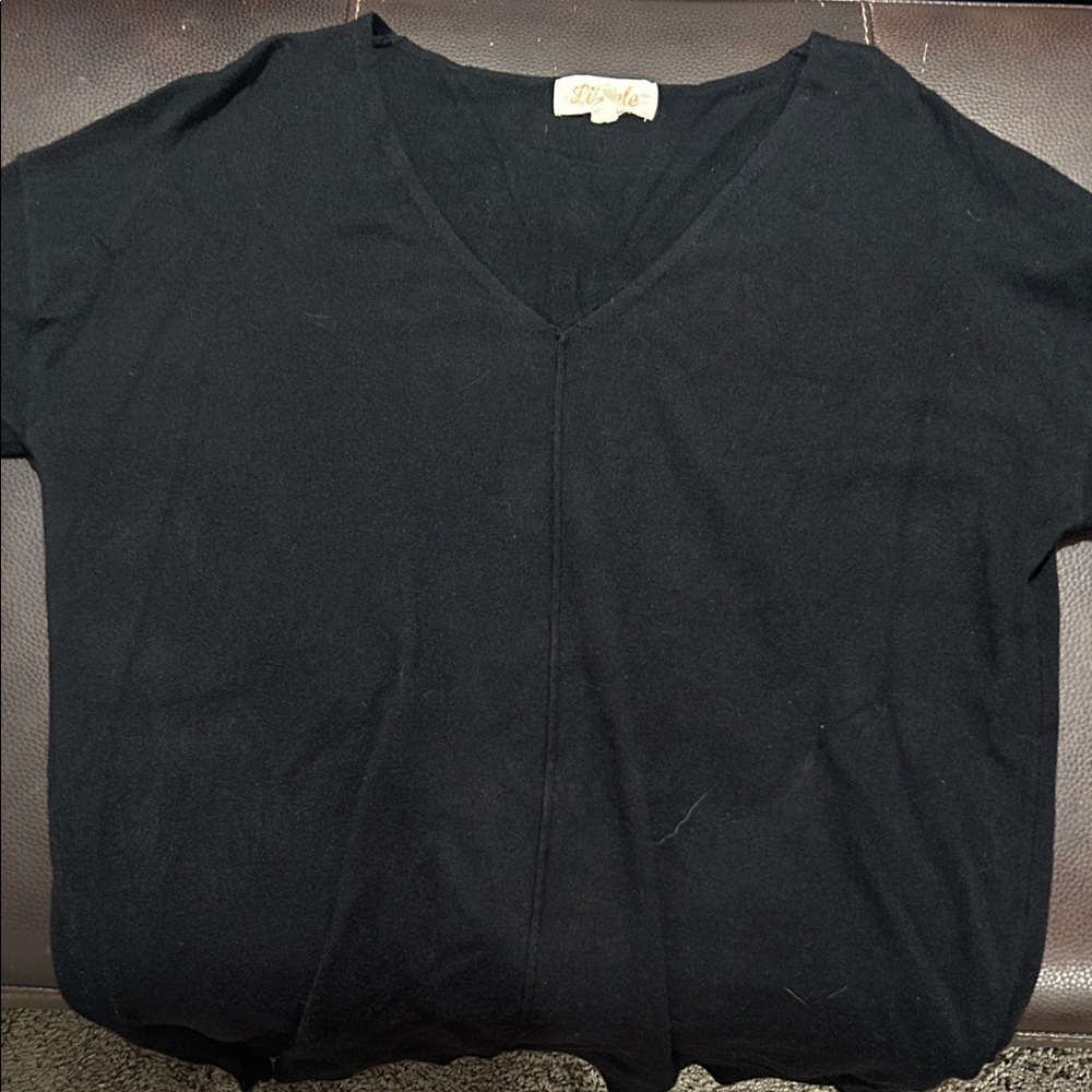 Listicle Black V-Neck Sweater